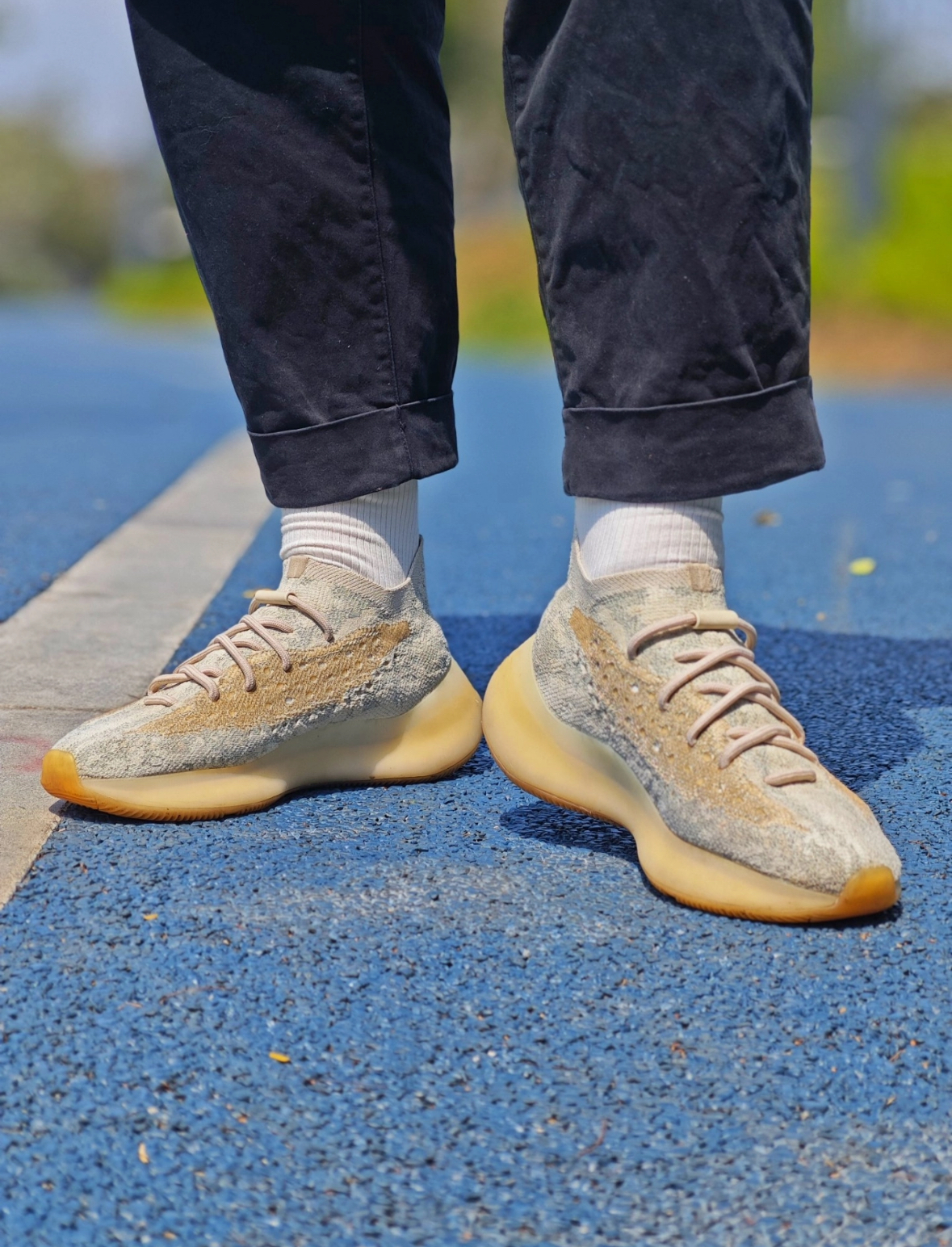 adidas yeezy boost 380 mist on feet